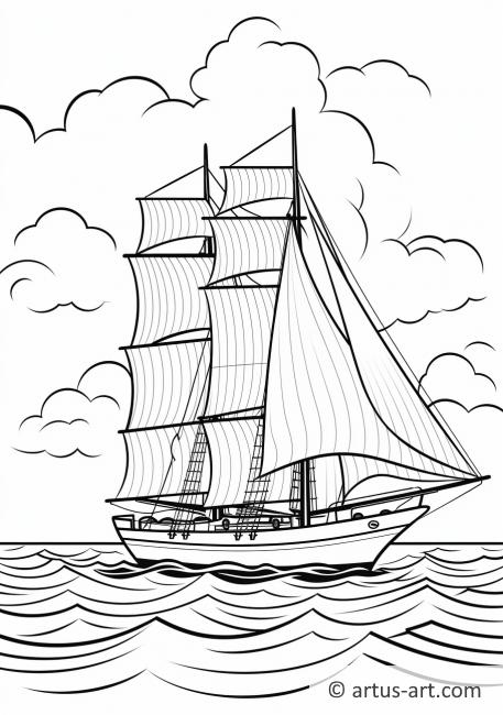 Página para colorear Navegando lejos